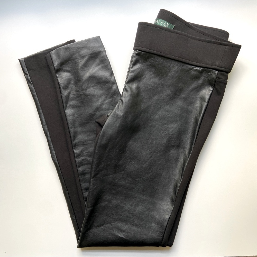 Lauren Ralph Lauren Faux Leather Front Leggings. Size 6